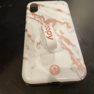 Loopy iphone Xrcase in rose gold marble